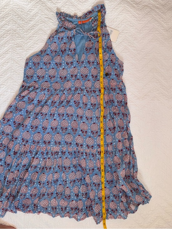 NEW Oliphant Sleeveless Tiered Short Dress, Kerala blue/pink Sz: Medium - Picture 7 of 8